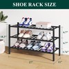 Smiry Bamboo Shoe Rack for Closet, 3 Tier Wooden Stackable