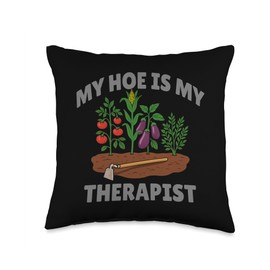 Funny My Hoe is Therapist Gardening Love Throw Pillow