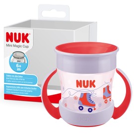 NUK Mini Magic Cup Learning Cup Leak-proof 360° Drinking Rim from 6 Months Practical Handles BPA-Free 160 ml Pink