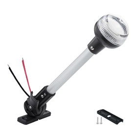 CLGMarine Bimini Top Light for Pontoon Boat,Anchor & Stern Lights for Boats Led,Folding Base w/180° Adjustable Mount for Platform & Round Pipe| USCG 2NM | 12V DC 12 Inches
