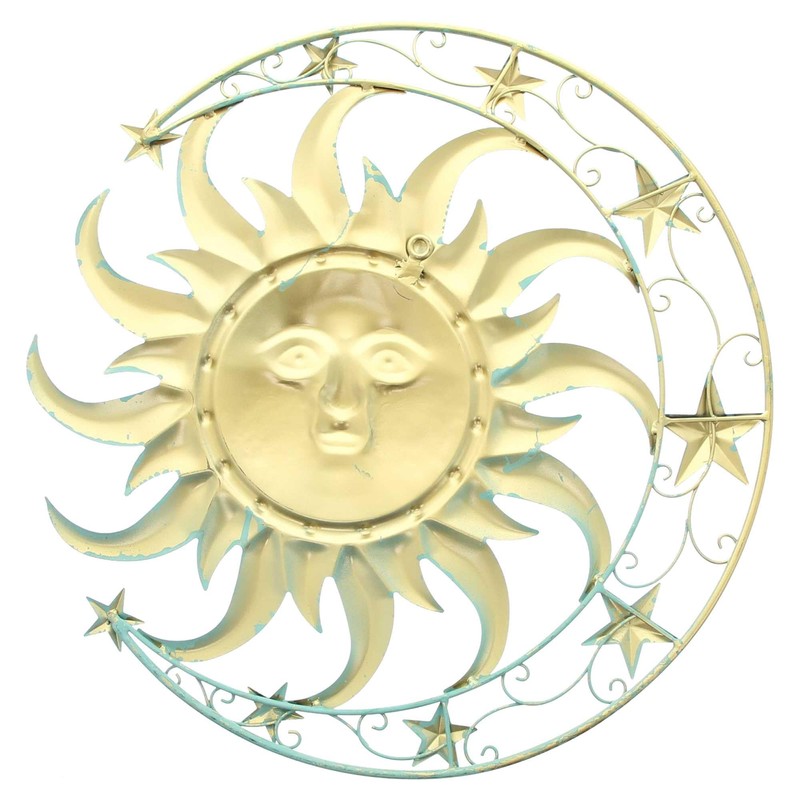 FRANK FLECHTWAREN Wall Decoration Sun, Moon and Stars, Metal, Dimensions: