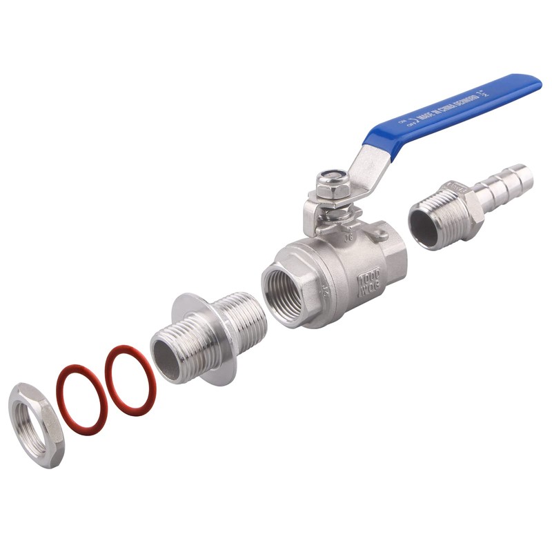 DERNORD 2 Packs 1/2 Inch Weldless Ball Valve Stainless Steel