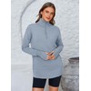 PRETTYGARDEN Womens Long Sleeve Quarter Zip Pullover Sweater Casual Loose