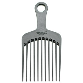 Chicago Comb Model 12 Carbon Fiber, XL Wide-Tooth Pick, Anti-Static, 7.5 Inches (19 cm), Made in USA, Large Detangling and Styling Pick