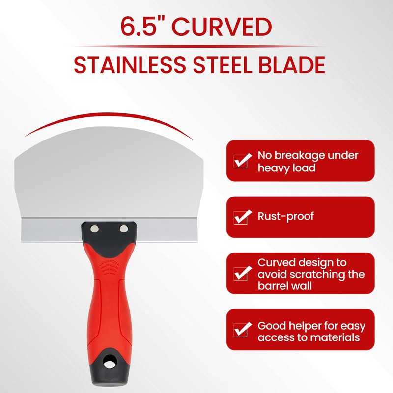 Fishark 6.5" Curved Bucket Scoop for Drywall & Plaster -