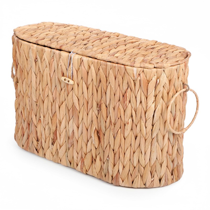 YBEATY Toilet Paper Storage Basket, Water Hyacinth Slim Toilet Paper