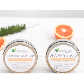Aspen Kay Naturals Tins Only for Citrus Shampoo & Conditioner Set - no soap bars included.