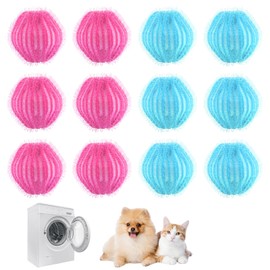 Pet Hair Remover Washing Machine, 12 Pieces Lint Balls for Washing Machine, Cat Hair Remover, Dog Hair Removal, Reusable, Removes Pet Hair, Lint and Lint (Colour Mix)