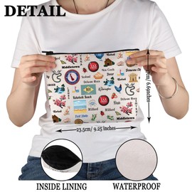 PWHAOO Delaware Vacation Gift Delaware Theme Makeup Bag Welcome to Delaware Travel Cosmetic Bag Delaware Souvenir Merch (Delaware Theme M C)