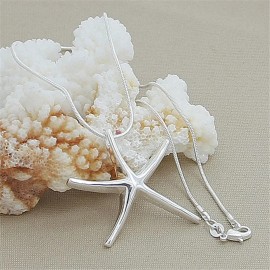 Collar Con Dije De Estrella De Mar En Plata Ley 925 Para Mujer Colgante Marino Plateada Color Plata Para Mar Playa Accesorios Mujeres Dama