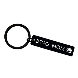 Kilener Dog Mom Keychain for Women - Black Stainless Steel Minimalist Dog Lover Gift for Women, Dog Owners