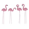 4 Pcs Pink Flamingo Garden Statue Fine Details Stylish Vivid