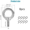 M4 Ring Bolts Eye Bolts (8x) Stainless Steel Eye Bolts
