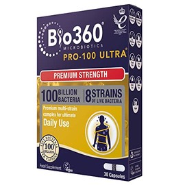 Bio360 Pro-100 Ultra (100 Billion Bacteria)|from Natures Aid | 30 Capsules