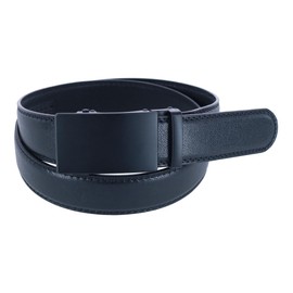 CTM Men's Sleek Leather Adjustable Ratchet Belt, Xlarge, Black