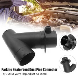 75mm Parking Heater 3 Way Air Ducting Elbow Pipe, ZDHQLHJ Y Shape Duct Connector with Closeable Open Regulating Valve, Air Vent Duct Hose Exhaust Pipe for Webasto Eberspacher Diesel Parking Heater