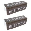 Reserve Seat or Pew Signs 3 Sided Walnut Lucite Reserved