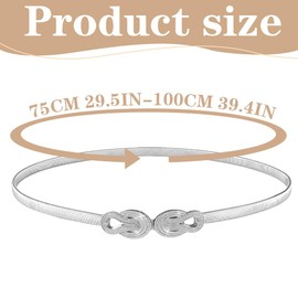 YYOUALS Silver Waist Belt, Womens Skinny Belts Silver Chain Belt for Evening Gown, Jeans, Dress, Country Concert Outfit