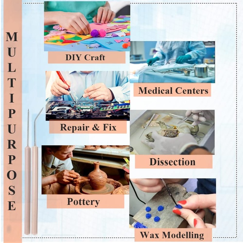 Lab Dissecting Teasing Needles with Plastic Handles for Dissection Multipurpose