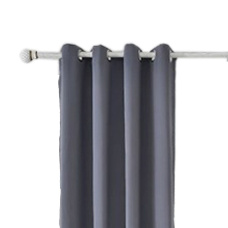 Blackout Curtain Polyester Bedroom Darkening Curtains Dark Grey for Household