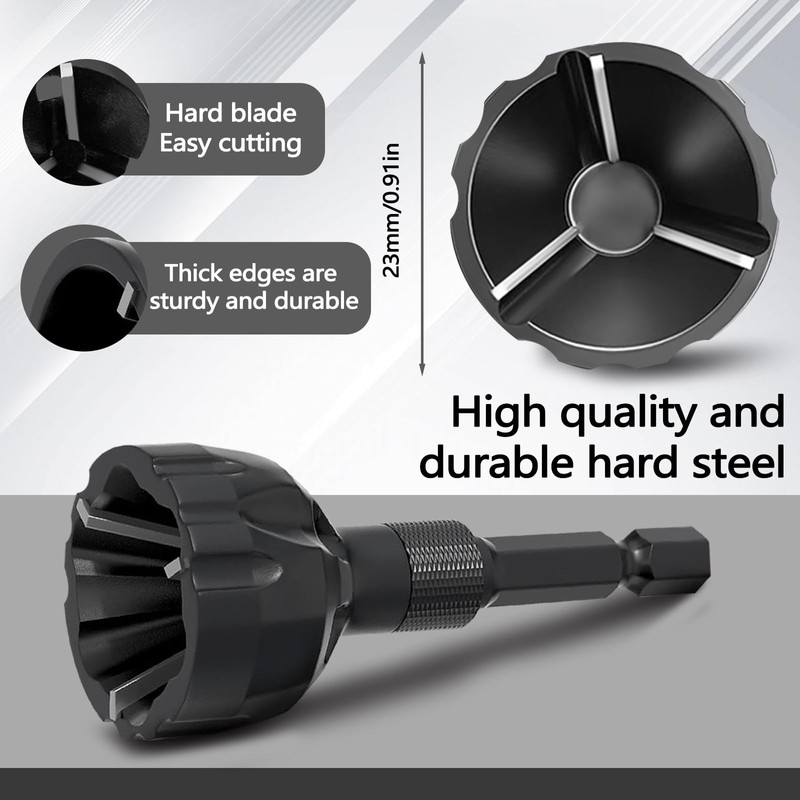 Thatyro Black Zinc Alloy Deburring External Chamfer Tool, 1/8"-3/4" (3mm-20mm)
