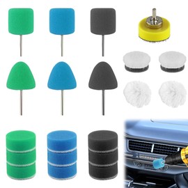 25mm Mini Polierpads, 20 Stück Detail Polierschwamm Mini Detail Polierer mit Schwamm und Wolle Polierauflage Mini Polieraufsatz Akkuschrauber für Autoschleifen Polieren Wachsen
