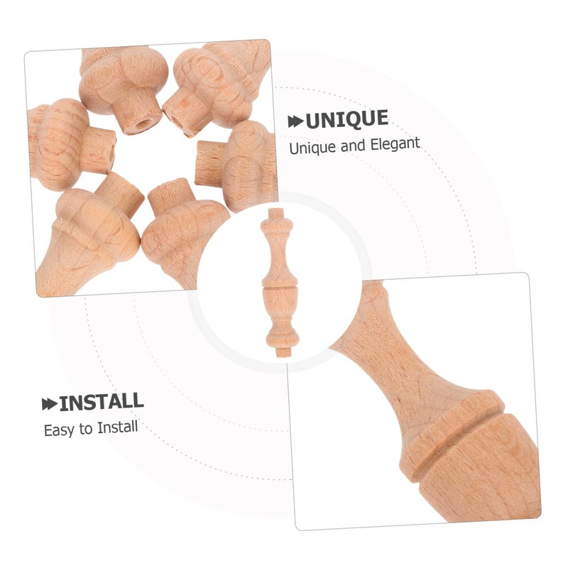 Gatuida 6Pcs Decorative Balusters with Unique Gourd Design Unpainted Solid