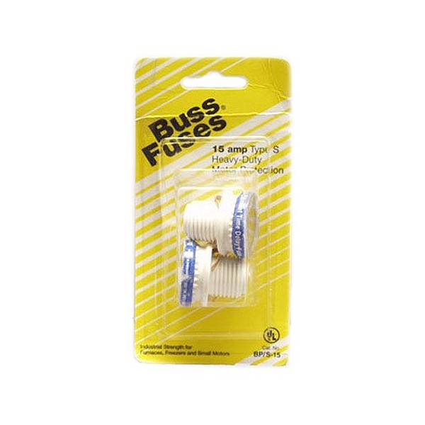 Bussmann BP/S-15 15 Amp Type S Time-Delay Dual-Element Plug Fuse Rejection Base, 125V UL Listed Carded, 2 Count