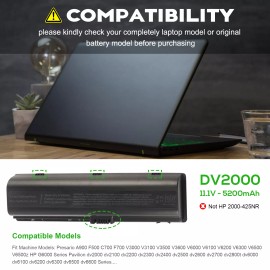 one_more_battery DV2000 Battery for HP Pavilion DV6000 DV6100 dv6500 dv6700 dv6800 dv2500 dv2700