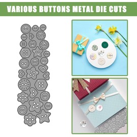 Various Buttons Metal Die Cuts, Buttons Metal Die Cuts Set, Lots Buttons Frame Cutting Dies, Different Size Buttons Stencils DIY Crafts Cards Cuts for Scrapbooking Photo Album Scrapbooking Die-Cuts