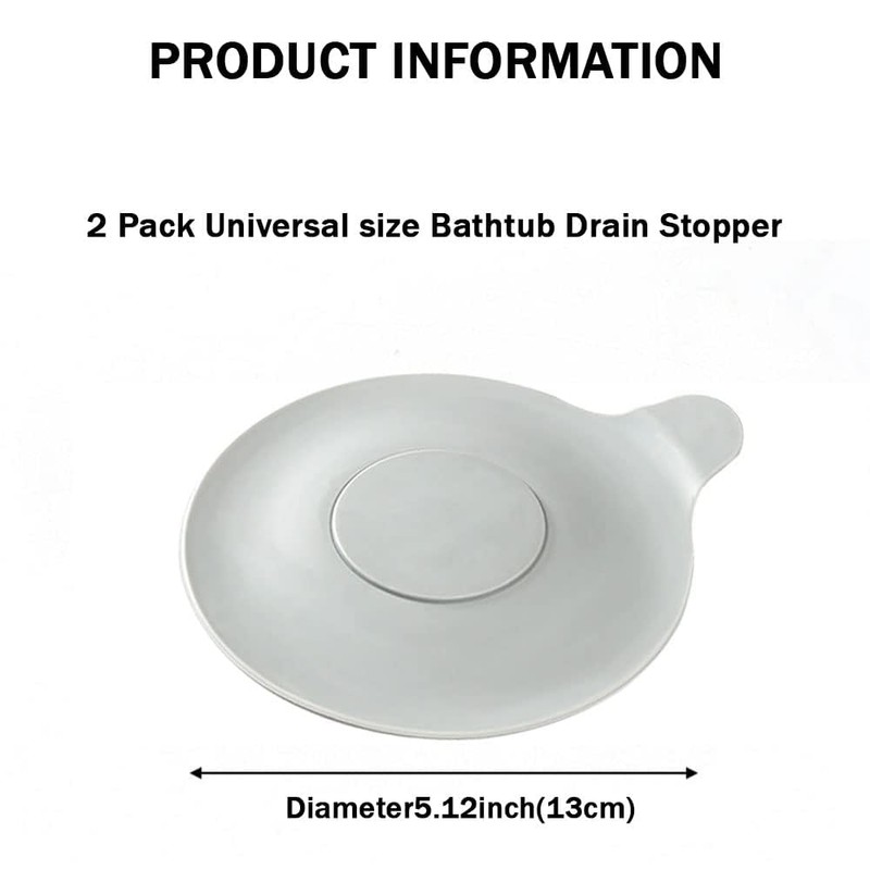 2Pcs Silicone Bathtub Stopper,Universal Sink Plug Bathtub Drain Stopper for
