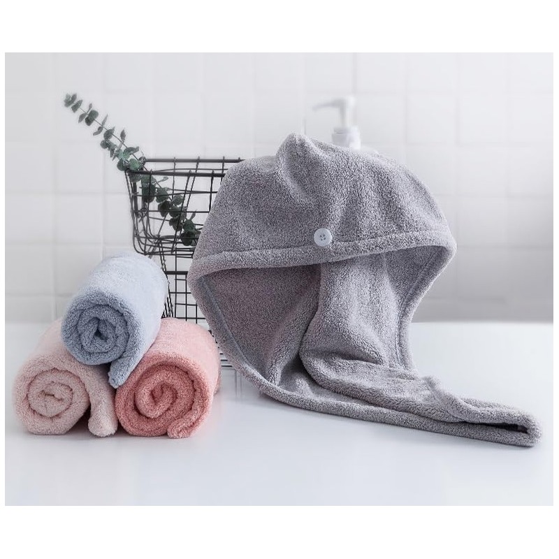 Hair Towel Wrap for Women and Men 2 Pack Bathroom