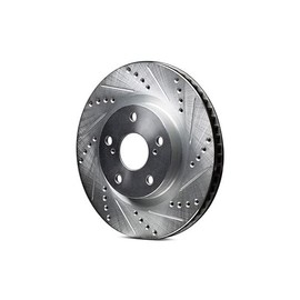 R1 Concepts Brake Rotor Drilled and Slotted Silver Rear Right 2021-2024 GENESIS GV70, G80, GV60
