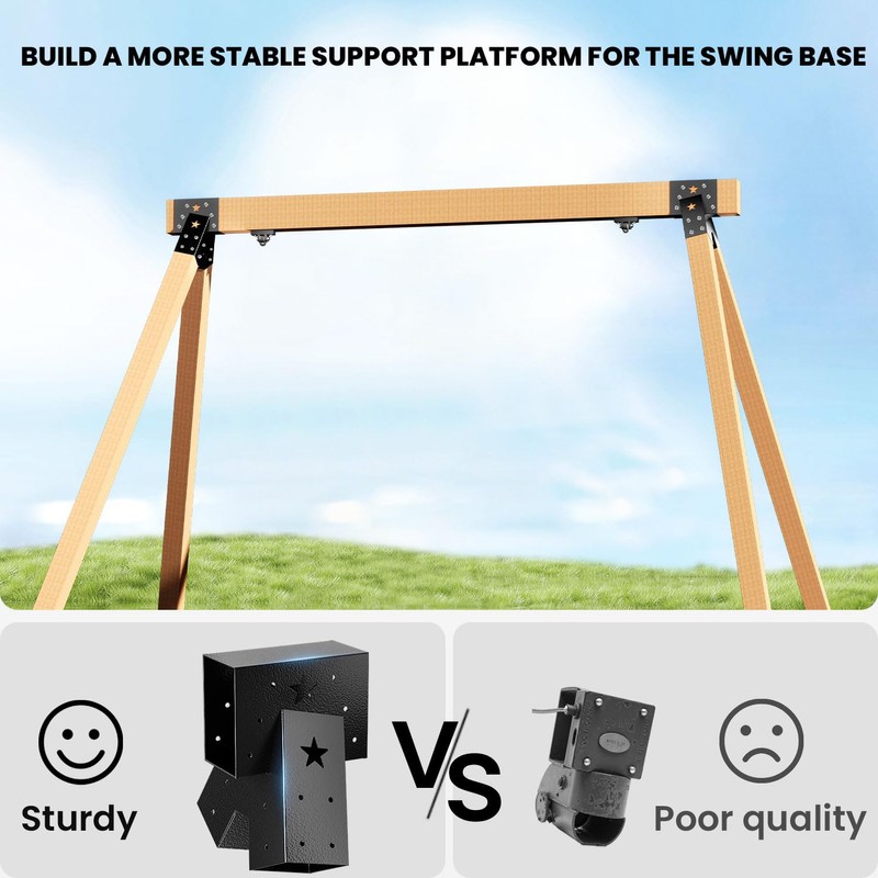 Heavy Duty Swing Set Brackets Kit with 2 A-Frame Brackets