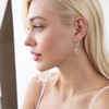 Oskani Heart Birthstone Dangle Earrings for Women, 925 Strlings Silver
