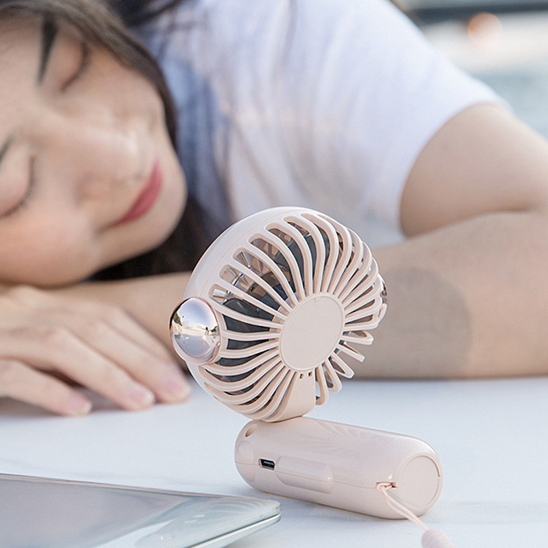 Foldable Mini Fan Cute Lightweight 900mAh Adjustable Low Noise Handheld