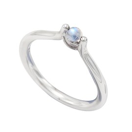 SILVERTROVE Gemstone Band Ring, Sterling Silver Ring for Men and Women, Band Ring in All Sizes, Jewellery CRG1064AA, Gemstone Precious metal gemstone, Moonstone
