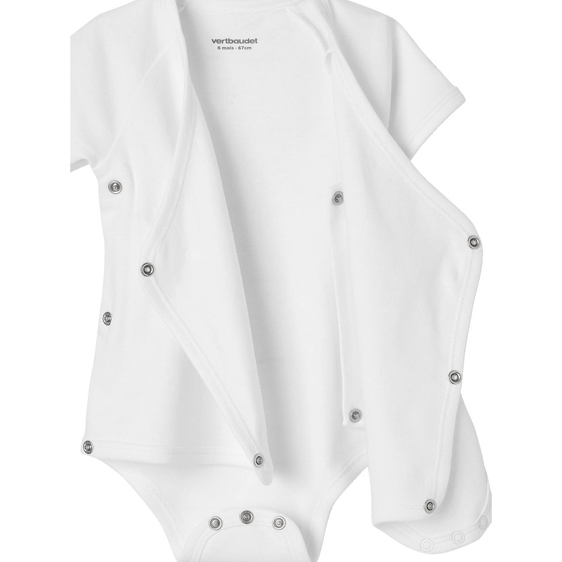 VERTBAUDET Pack of 5 Newborn Bodysuits with Front Opening, Short