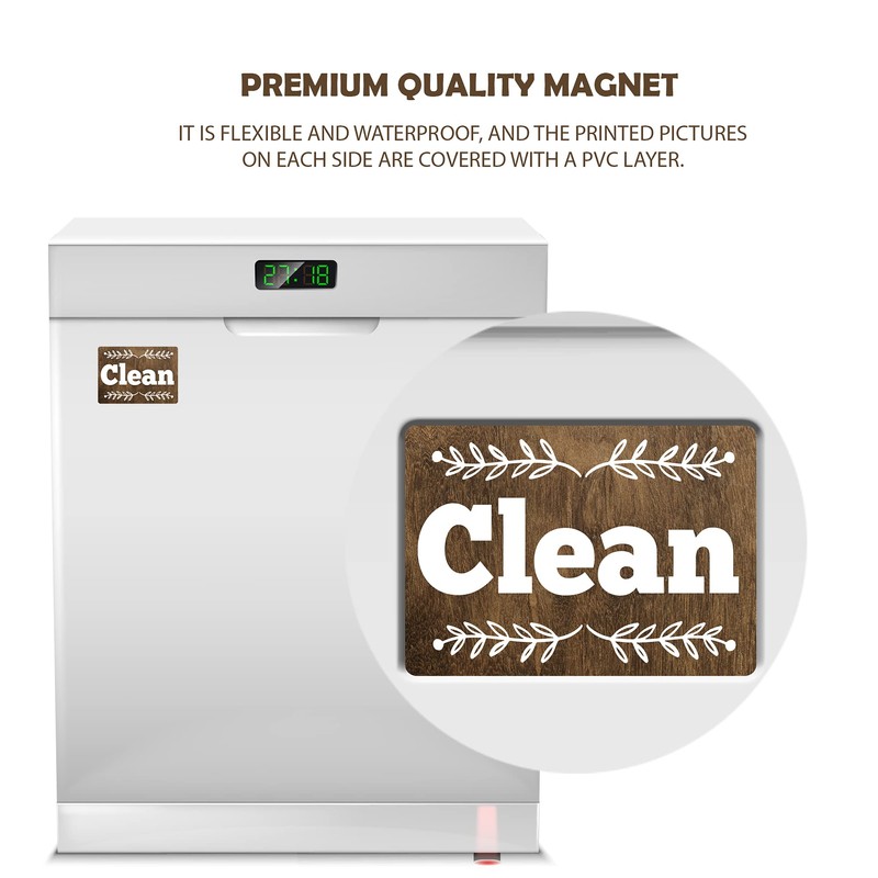 Performore Clean Dirty Magnet for Dishwasher, 3.5" X 2.4" Adhesive
