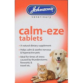 SIPW Johnson's Calm-eze Calming Relief Tablets Nervous Hyperactive Dogs and Cats … (36 Tablets)