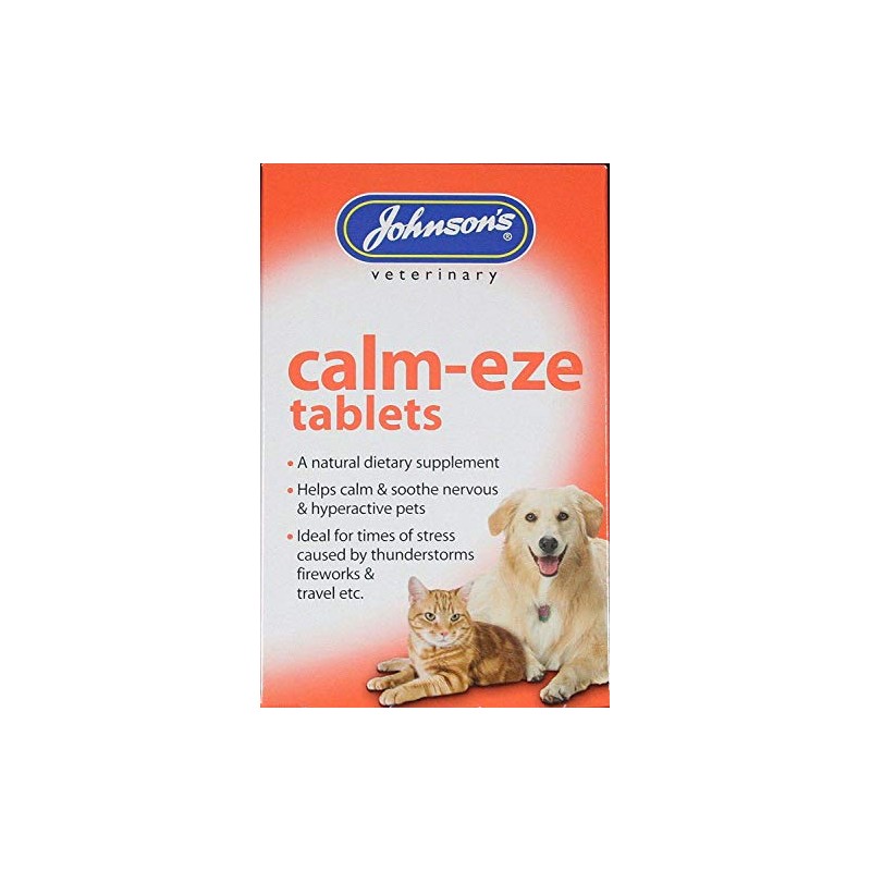 SIPW Johnson's Calm-eze Calming Relief Tablets Nervous Hyperactive Dogs and