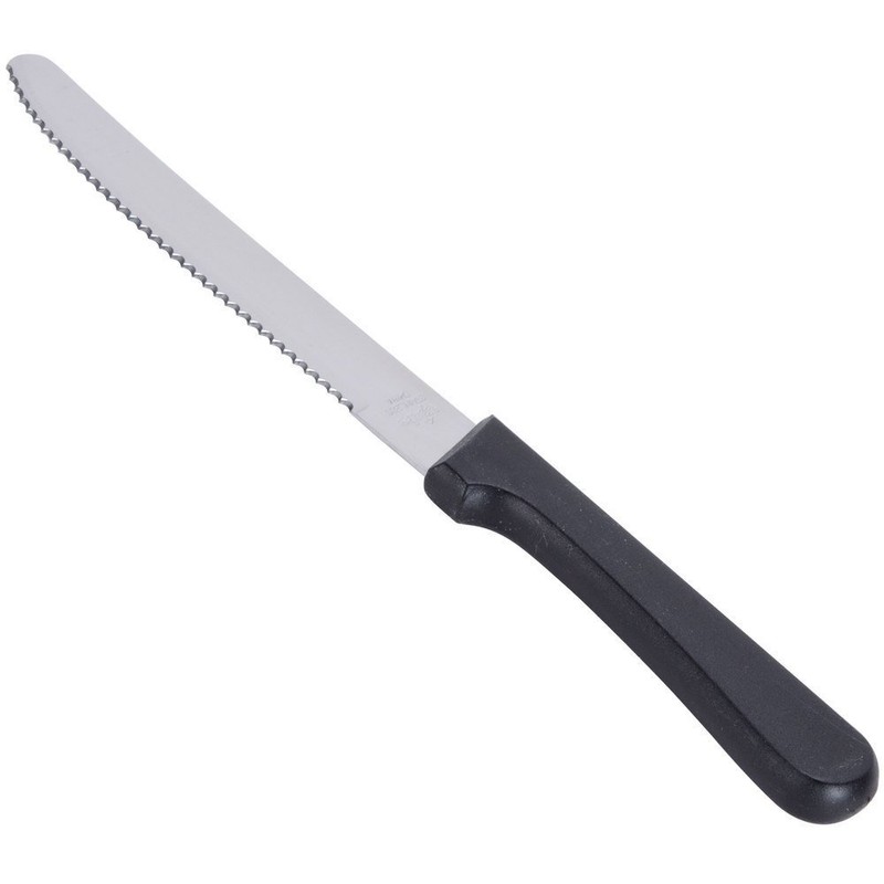 Round Tip Steak Knife with Plastic Handle, 5 Inch Blade