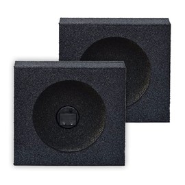 QPower QBomb QBTW6.5 Single 6.50 Inch Heavy Duty MDF Material Car Audio Speaker Enclosure Boxes with Bedliner Spray Coating Finish, 2 Pack