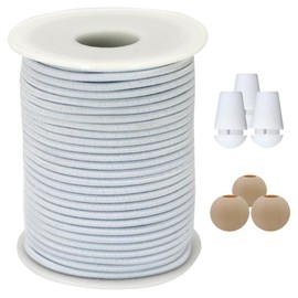 ZHFMLY 2.5mm White Elastic Beaded Cords 30 Yards Stretch String Rope Cord Roll for Bracelets,Beads,Keychain Making,Shoes,Tags,Clothes DIY Crafts Jewerly Making & Sewing ZH128