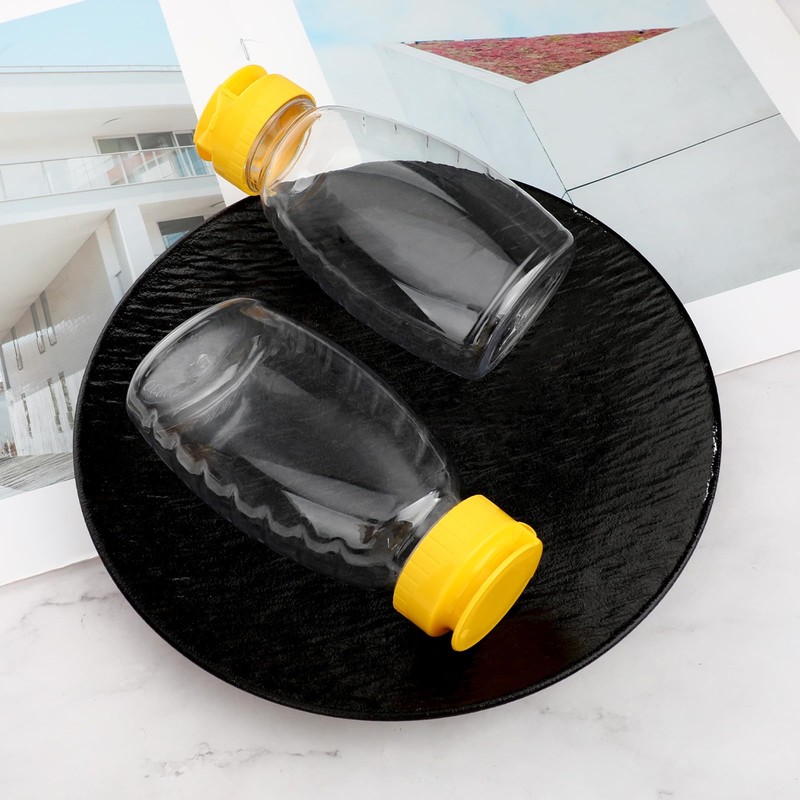 2Pcs Clear Plastic Honey Bottles Honey Squeeze Jar Empty Refillable