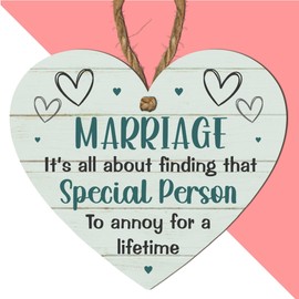 Funny “Marriage: Special Person to Annoy for a Lifetime” – Humorous Gift For Wedding or Anniversary for Couples – Romantic Wooden Wall Sign for Bedroom or Garden Room (Mint)