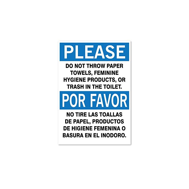 Please: Do not Throw Paper or Trash in Toilet, Bilingual