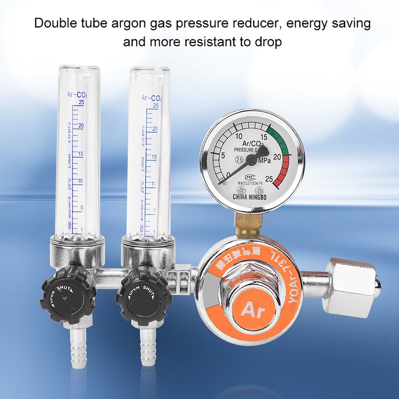 Argon Pressure Regulator Zinc Alloy Double Tube Female Thread G5/8in