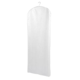 Suit and Dress Travel Garment Bag (63" x 23") Full-Length – Durable Stay-Dry Nylon Construction – Clear Zippered Index Front Pocket – Perfect Length for Evening Gowns – Garment Bag, White