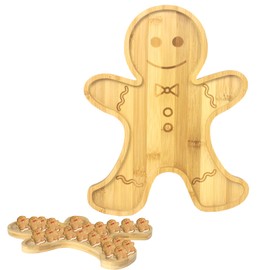 Tkifoda Large-Christmas Charcuterie Board, Gingerbread Man Shape Wooden Plate, Christmas Serving Tray, Christmas Serving Dishes, Christmas Platter, Christmas Cookie Plate (25x35x1.5 cm)